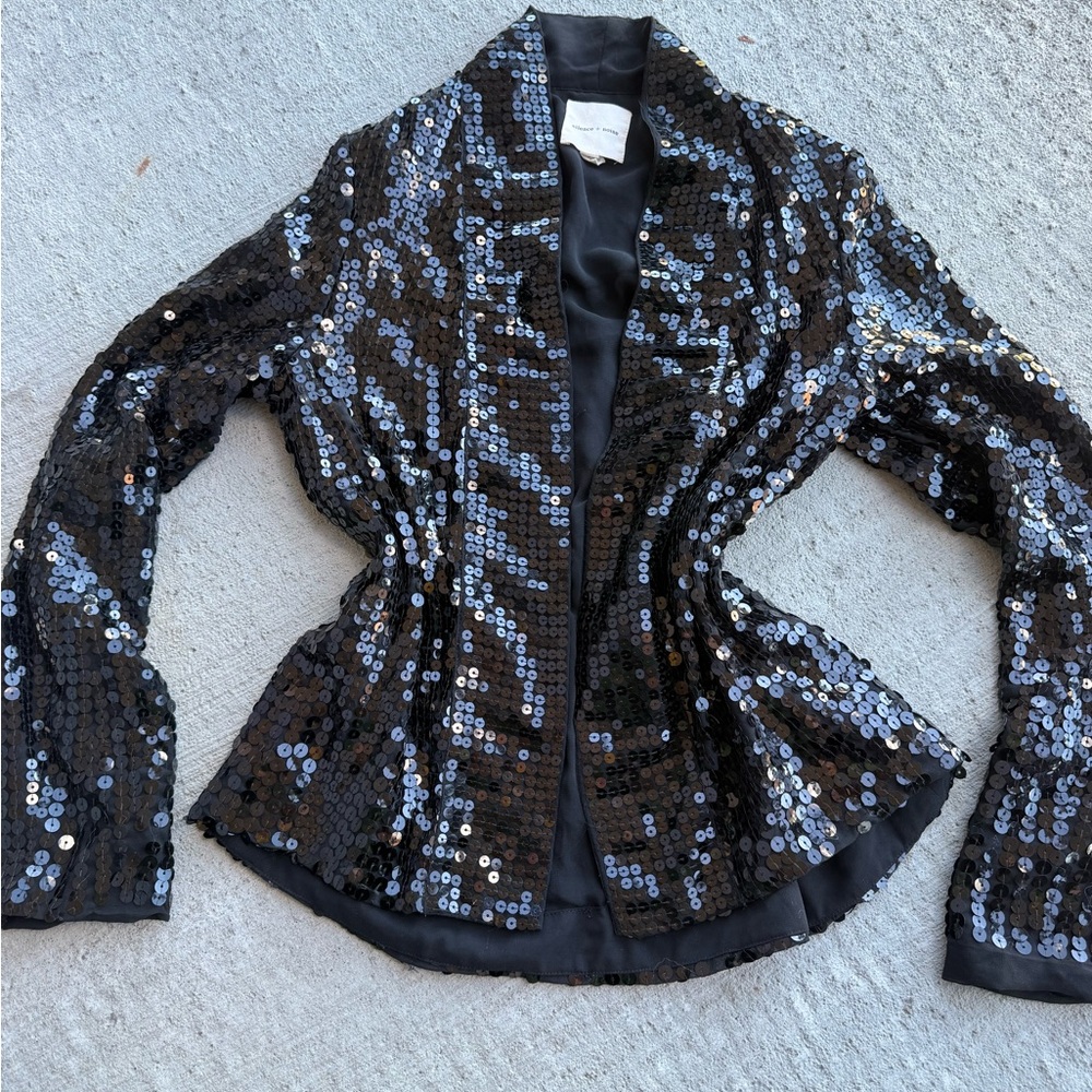 Silence + Noise Black Sequin Blazer